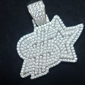 Silver Dollar Sign Pendant sterling silver
